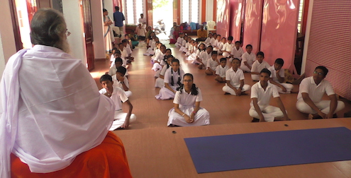 Swami Isa with students